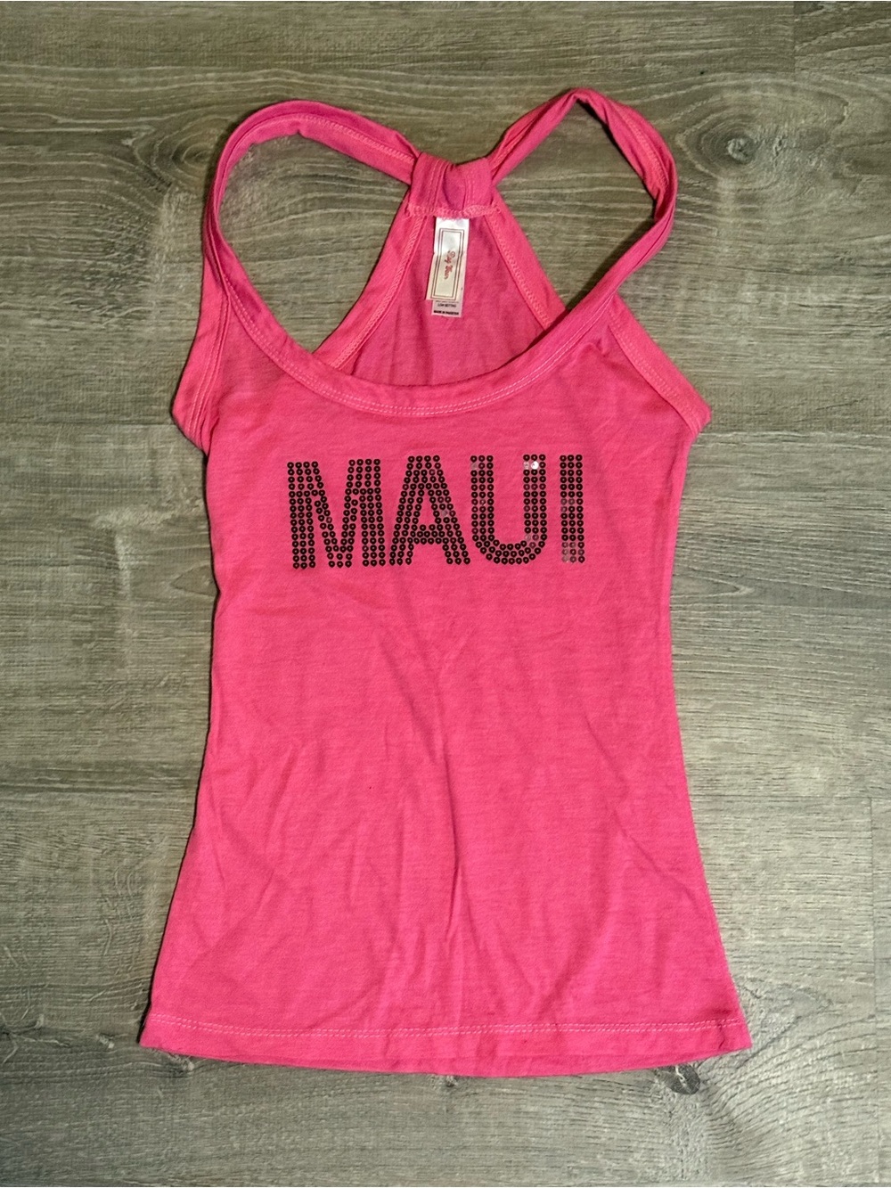 Maui Hawaii Exclusive Hawaiian Pink Sequin Tank Top Shirt